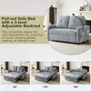 53.9" Chenille Modern Loveseat Pull-out Sofa Bed with Two Cup Holders, Phone Holder, Three Charging Ports and Side Storage Pockets - 4 of 4