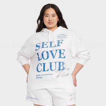 Women's Self Love Club Graphic Hoodie - White