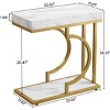 Syemin End Tables C-Shaped Sofa Side Table, Narrow End Table Modern Bedside Table, Small Snack Table for Couch, Gold, 23.62"*11.81"*23.62" - 3 of 4