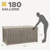 Infurnic Deck Boxes, Waterproof Deck Box with Large Storage Capacity for Patio Furniture, Garden Tools, All Weather Use, Brown, 60.8"*28.4"*29.2" - 4 of 4