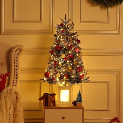 8-Mode LED Snowflake Christmas Tree - Battery Operated Mini Tree with Retro Bell Base for Home, Office, Indoor & Outdoor Decor
