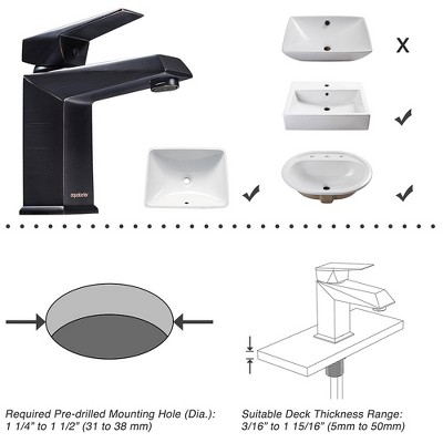 Oil Rubbed Bronze Single Handle Square Bathroom Faucet