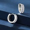 18k Gold Plated 17mm Women Hoop Earrings with Crystals - 2 of 4