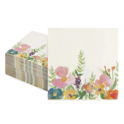 Floral Party Supplies, Flower Napkins (100 Pack)