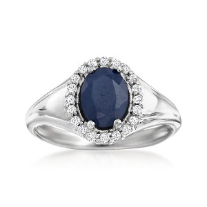 Ross-Simons 1.50 Carat Sapphire and .30 ct. t.w. White Topaz Ring in Sterling Silver - 1 of 4