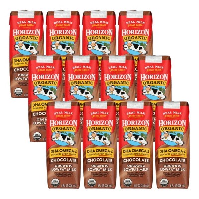 Horizon Organic Low Fat Chocolate Milk - Case Of 12/8 Oz : Target