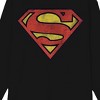 Superman Logo Men's Black Crew Neck Long Sleeve Shirt-XXL - 2 of 2