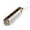 Unique Bargains Metal Plastic Brass Necklace Style Mini Mouth Organ 3.5 x 1.3 x 1.1cm Silver Tone 1 Pc - 4 of 4