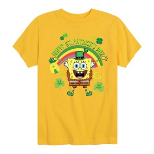 Boys' - SpongeBob Squarepants - Happy St Patricks Day Short Sleeve Graphic T-Shirt - 1 of 4