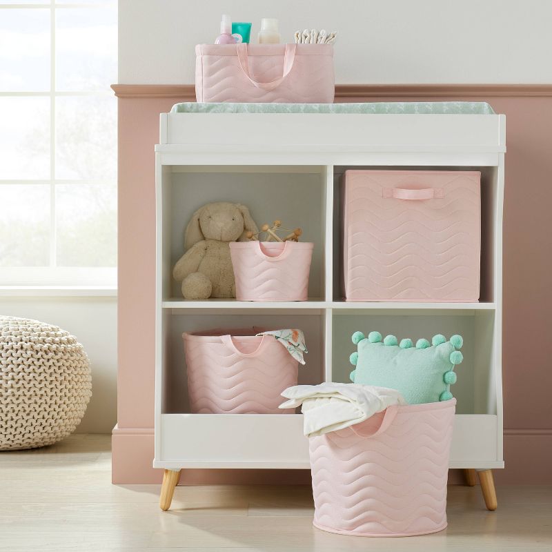 Quilted Fabric Cube Storage Bin - Light Pink - Cloud Island&#8482;, 3 of 8