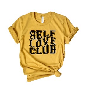 Simply Sage Market Women's Self Love Club Block Short Sleeve Graphic Tee - 1 of 2
