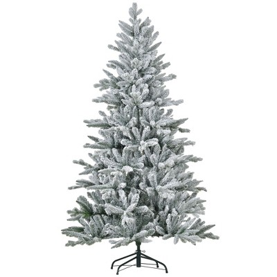 NicBex 7ft Snow Flocked Artificial Christmas Tree with 1401 Branch Tips and Metal Base for Home Office