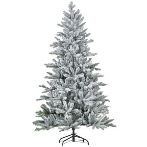 NicBex 7ft Snow Flocked Artificial Christmas Tree with 1401 Branch Tips and Metal Base for Home Office - 1 of 4
