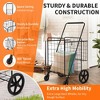 Folding Shopping Cart with Waterproof Liner, Dual Basket, 360° Swivel Wheels, Collapsible Utility Cart for Laundry, Camping - 3 of 4