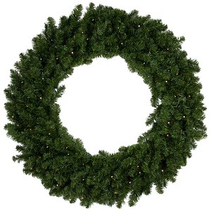 Northlight 36" Prelit LED Battery Operated Canadian Pine Artificial Christmas Wreath - Clear Lights - 1 of 4