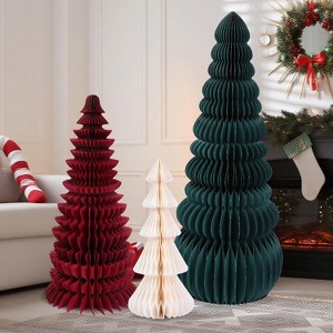 Large Honeycomb Christmas Tree - Paper Christmas Folding 3D Home Decoration Set with Magnetic Design. - 1 of 4