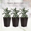 Maggift Tall Planters, With Drainage Hole, Outdoor or Indoor Planters for Porch, Front Door, Entrance, Patio and Deck, 3 Pack Brown, 14.25"*14.25"*24" - 4 of 4
