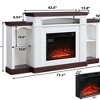 NAYSAYE Indoor Fireplace TV Stand with Mantel Shelf Realistic Flame and Warm Ambience for Living Room, Cherry and White, 71.06"*13.78"*36.6" - 3 of 4