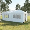Resenkos Backyard Garden Canopy, Camping Canopy Screen Tent,10' x 19.5' Pop Up Canopy Tent w/ Sidewalls, Leg Weight Bags, Wheeled Carry Bag, White - 2 of 4
