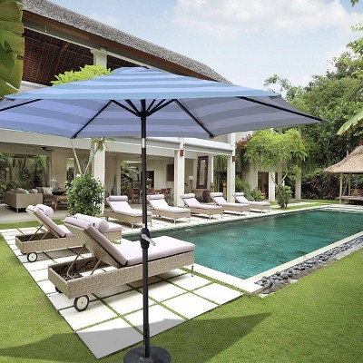 Outdoor Patio Umbrella, 9 FT Umbrella, Umbrella with 6 Steel Ribs,UV Resistant Polyester Fabric Lawn Umbrella with Steel Frame-Coolbibila
