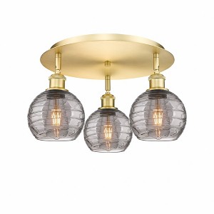 Athens Deco Swirl - 3 Light Flush Mount In Industrial Style-8.63 Inches Tall and 17.63 Inches Wide - 1 of 1