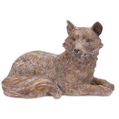 Melrose 17" Woodland Rustic Style White and Brown Lying Fox Decorative Figure