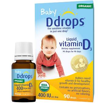 Ddrops Baby Vitamin D 400 IU Organic Liquid Drops - 0.08 fl oz