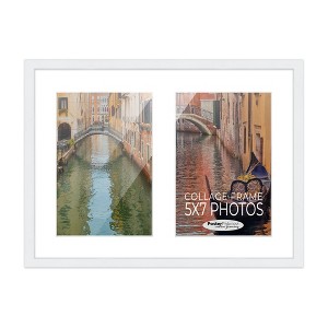 PosterPalooza | White Finish Collage Frame - White Mat, 20 Frame Sizes to Choose From, UV Acrylic - 1 of 4