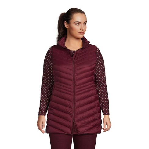 burgundy down vest