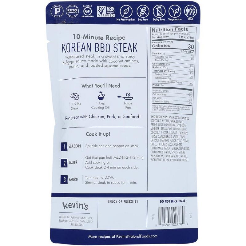 Kevin's Natural Foods Korean BBQ Sauce - Case of 12/7 oz, 3 of 8