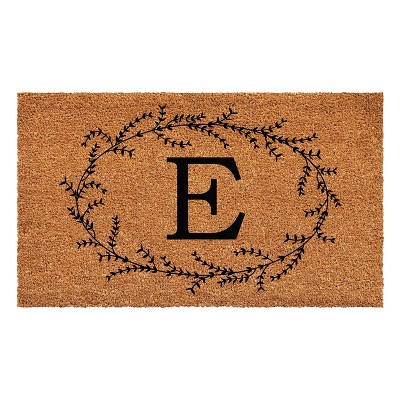 Calloway Mills Rustic Leaf Vine Monogrammed Doormat 24 In. x 48 In. (Letter E)