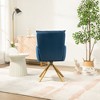 Velvet High-Back Upholstered Swivel Accent Chair, Swivel Desk Chair - 3 of 4