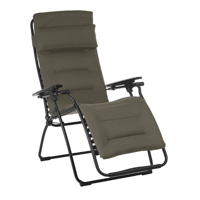 Lafuma Futura Air Comfort Outdoor Zero Gravity Steel Folding Recliner Chair for Camping, Backyards, Patio, Lawn, and Garden, Taupe
