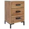 vidaXL Nightstand Bedside End Side Table with Drawer Furniture Solid Wood Pine - 2 of 4