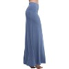 Women's Fold-Over Flare Maxi Skirt - Stylish Spandex Long Skirt for All-Day Comfort Greyish Blue - 2 of 4