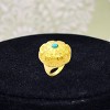 Slickblue Gold-Plated Brass Ring with Synthetic Turquoise in Sea Blue, Stylish Boho Jewelry for Women, Size 5-9 - 2 of 3
