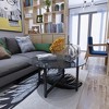 Syemin Modern Single Layer Glass Side Table, Coffee Table for Living Room, Dining Room, Bedroom, Brown, 35.44"*35.44"*17.72" - 3 of 4