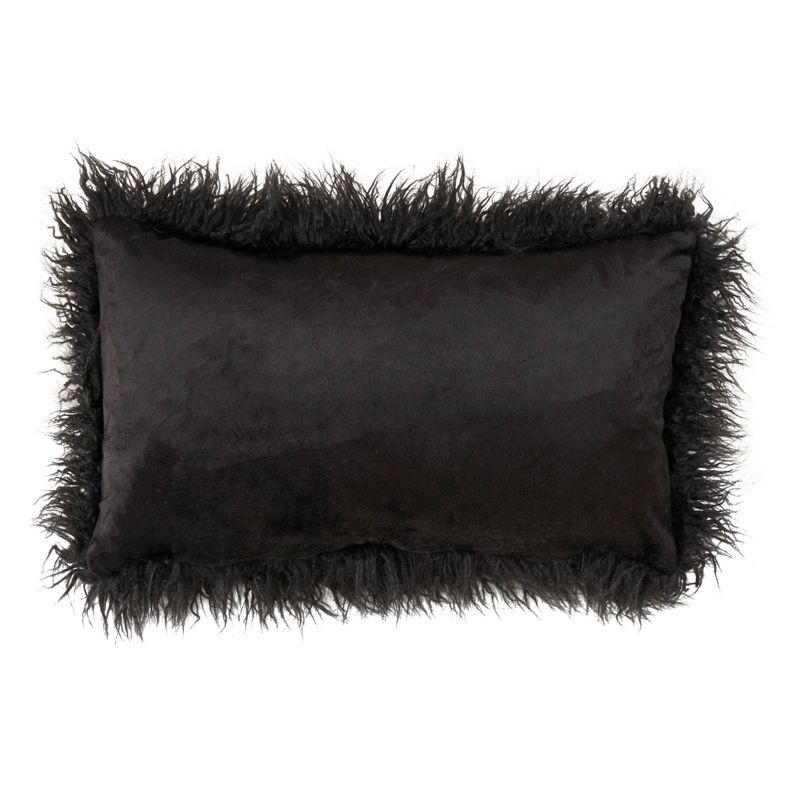 Poly Filled Faux Mongolian Fur Throw Pillow - Saro Lifestyle, 3 of 5