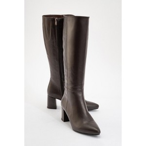 Sejas - Brown Leather Block Heel Knee-High Boot (Women) | Forever & Always Shoes - 1 of 4