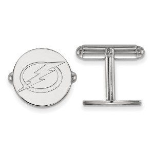 Black Bow Jewelry Sterling Silver Tampa Bay Lightning NHL Cuff Links - 1 of 3