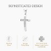 GILDED 1/10 CTTW Lab Grown Diamond Cross Pendant in Sterling Silver, 18 Inch Chain - 2 of 4