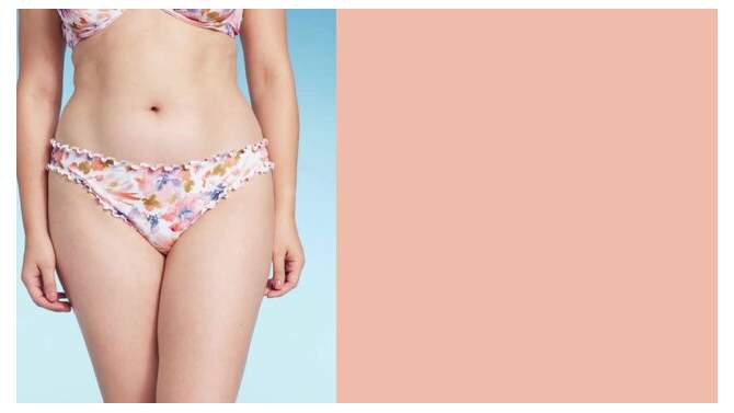 Women's Ruffle Cheeky Bikini Bottom - Shade & Shore™ Multi Floral Print, 2 of 5, play video
