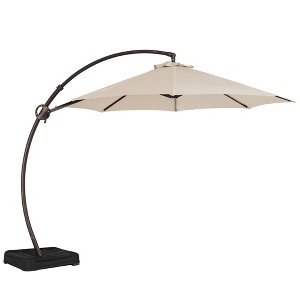 Hyleory 10/11/12 ft. Outdoor Curvy Cantilever Umbrella with Sand Bag Umbrella Base - 1 of 4
