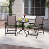 Tangkula 3 Pieces Bistro Set Outdoor Furniture Set w/Tempered Glass Table Umbrella Hole Quick-dry Fabric - 2 of 4