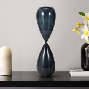 Contemporary Hourglass Sculpture for Home Decor - Stylish Decorative Object for Family Game Night, Desk Decor, and Living Room Decoration - 1 of 4