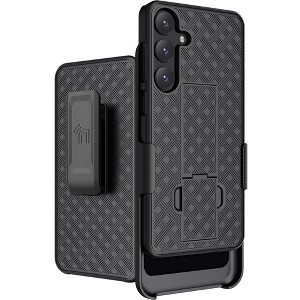 Nakedcellphone Combo for Samsung Galaxy S25 Plus Phone - Slim Case and Belt Clip Holster - Black - 1 of 4