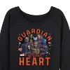 Women's - Marvel - Guardian Of Your Heart Valentine Lightweight French Terry Wide Neck Long Sleeve Shirt - 2 of 4