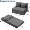 GAOMON 4-in-1 Folding Sofa Bed & Sleeper Chair,Convertible Fold Out Loveseat with Pillow, Tufted Floor Lounge for Home, Dark Grey - 3 of 4