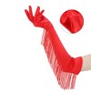 INSPIRE CHIC Women's Long Satin Finger with Tassels Elbow Length Sleeves Gloves for Opera Dance Wedding Party 1Pair - 3 of 4