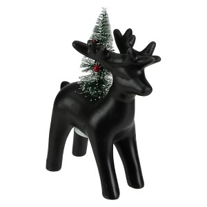 Northlight LED Lighted Ceramic Standing Reindeer with Christmas Tree - 7.5" - Warm White Lights - 1 of 4